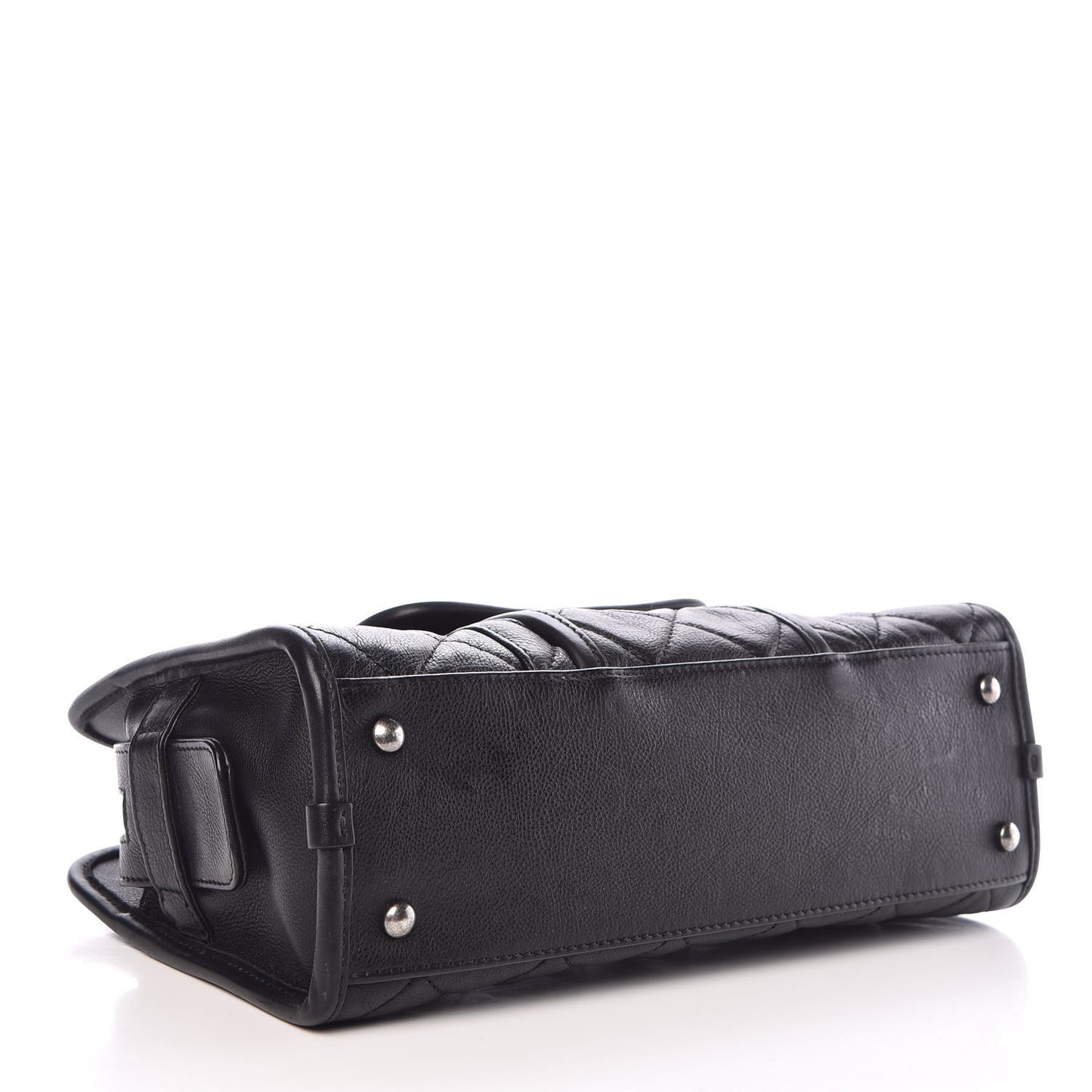 Calfskin Quilted Small Casual Riviera Zip Shoulder Bag Black