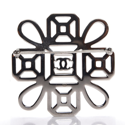Chanel Crystal CC Brooch Silver 3 of 5