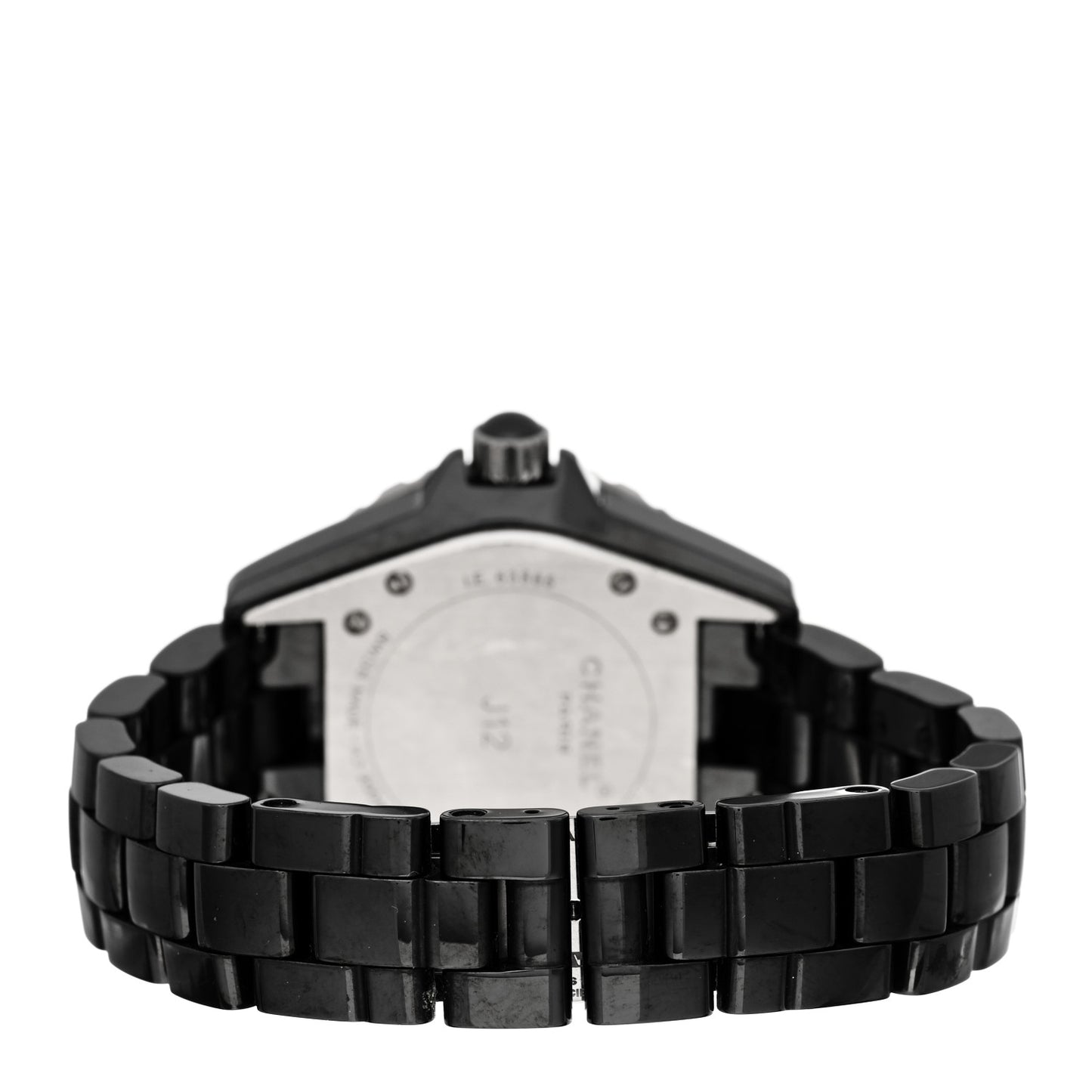 Stainless Steel Ceramic Diamond Pave Bezel 33mm J12 Quartz Watch Black