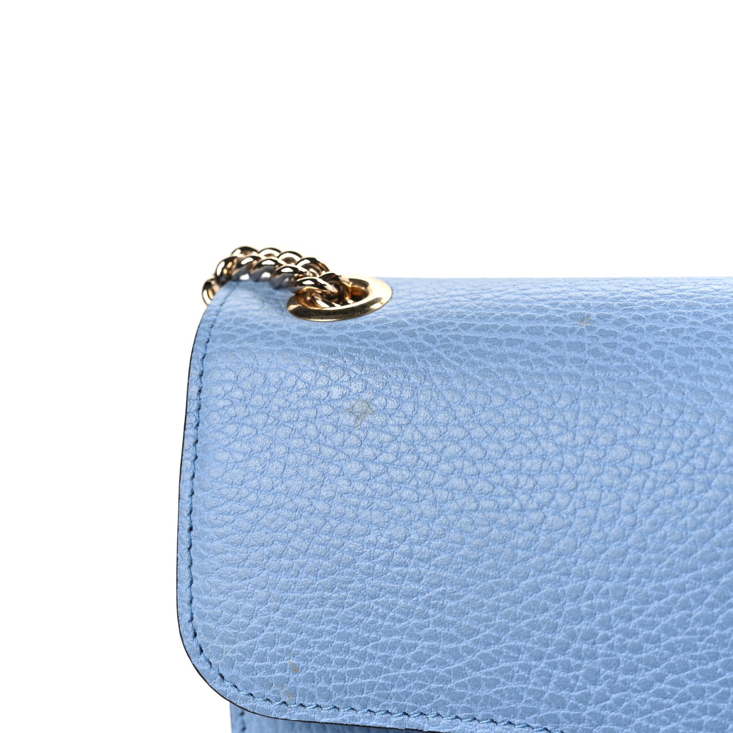Dollar Calfskin Small Interlocking G Shoulder Bag Mineral Blue