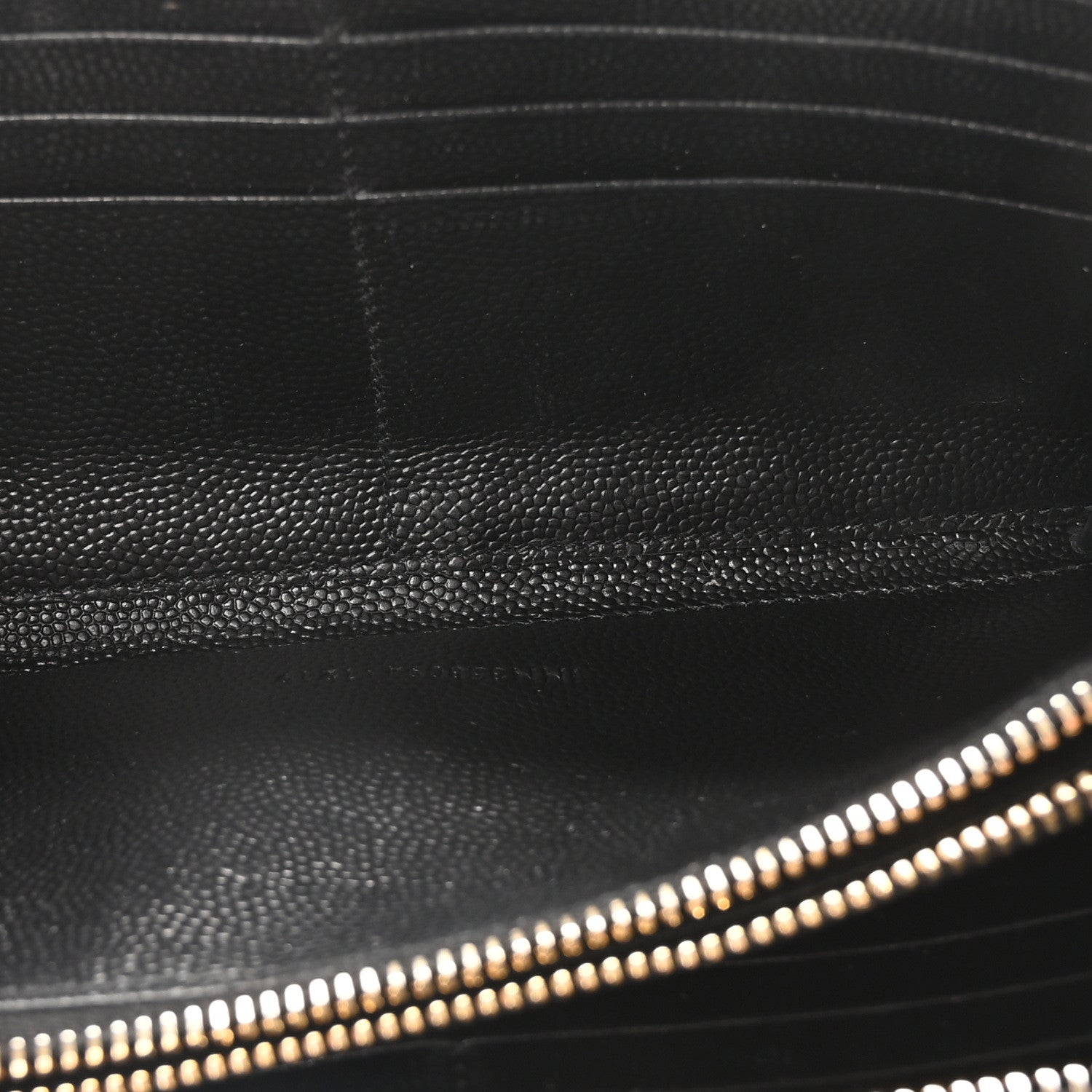 Saint Laurent Grain De Poudre Matelasse Chevron Monogram Zip Around Wallet Black 5 of 10