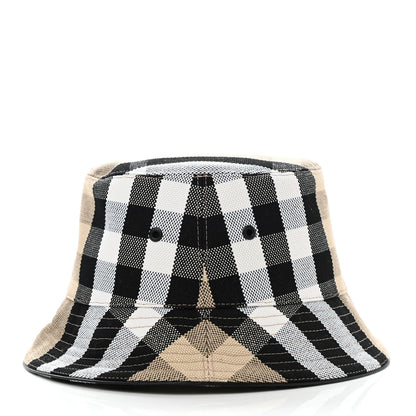 Burberry Cotton Canvas Giant Check Bucket Hat S Dusty Sand 5 of 10