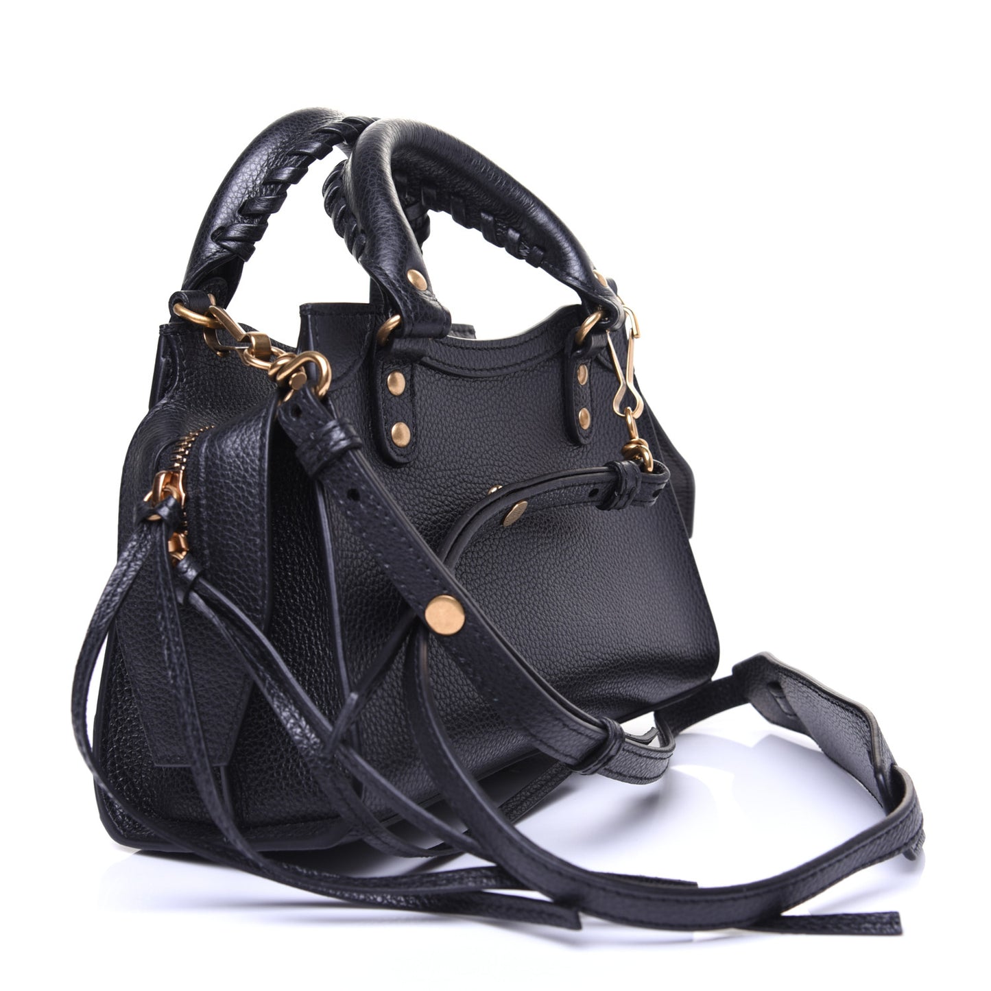 Grained Calfskin Neo Classic Gold Hardware Mini City Black