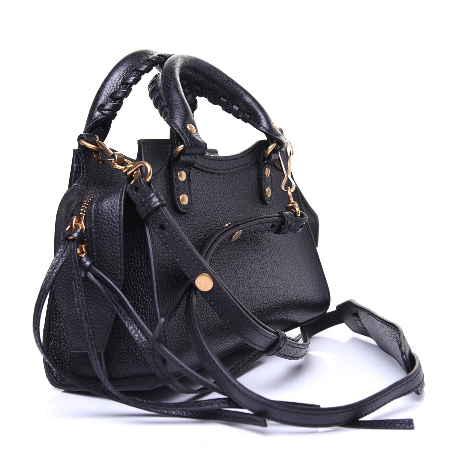 Balenciaga Grained Calfskin Neo Classic Gold Hardware Mini City Black 3 of 13