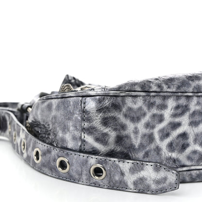 Balenciaga Metallic Agneau Arena Leopard Le Cagole Shoulder Bag XS Dark Grey 10 of 12
