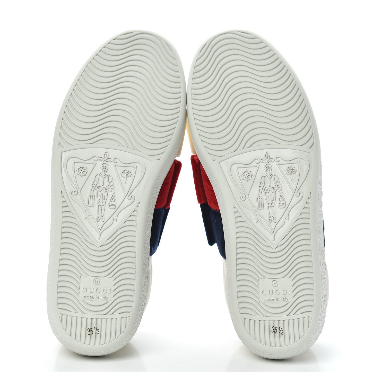 Calfskin Velvet Womens Bow Ace Sneakers 35.5 White