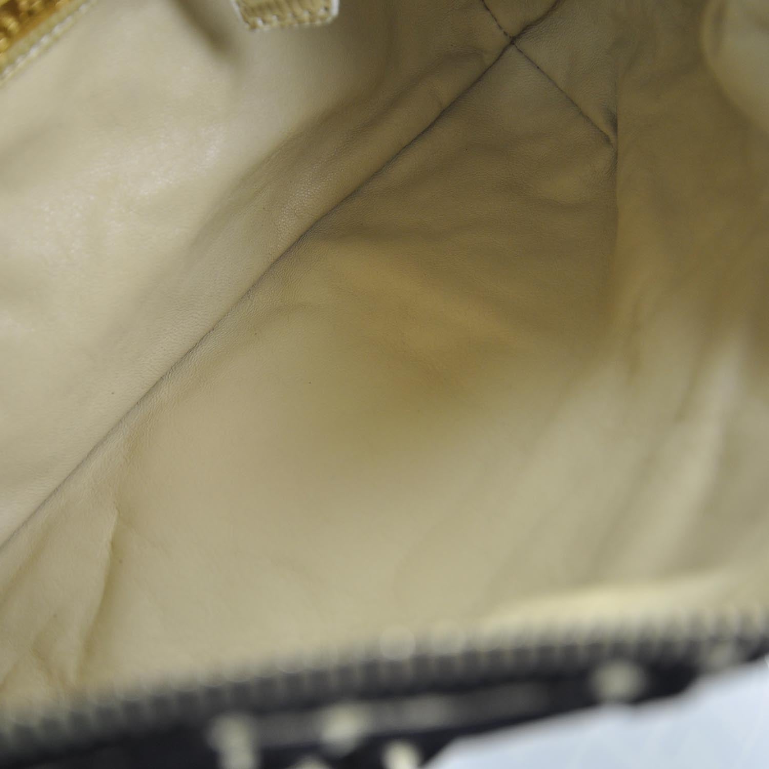 Fendi Velvet Zucca Lizard Shoulder Bag Beige 6 of 7