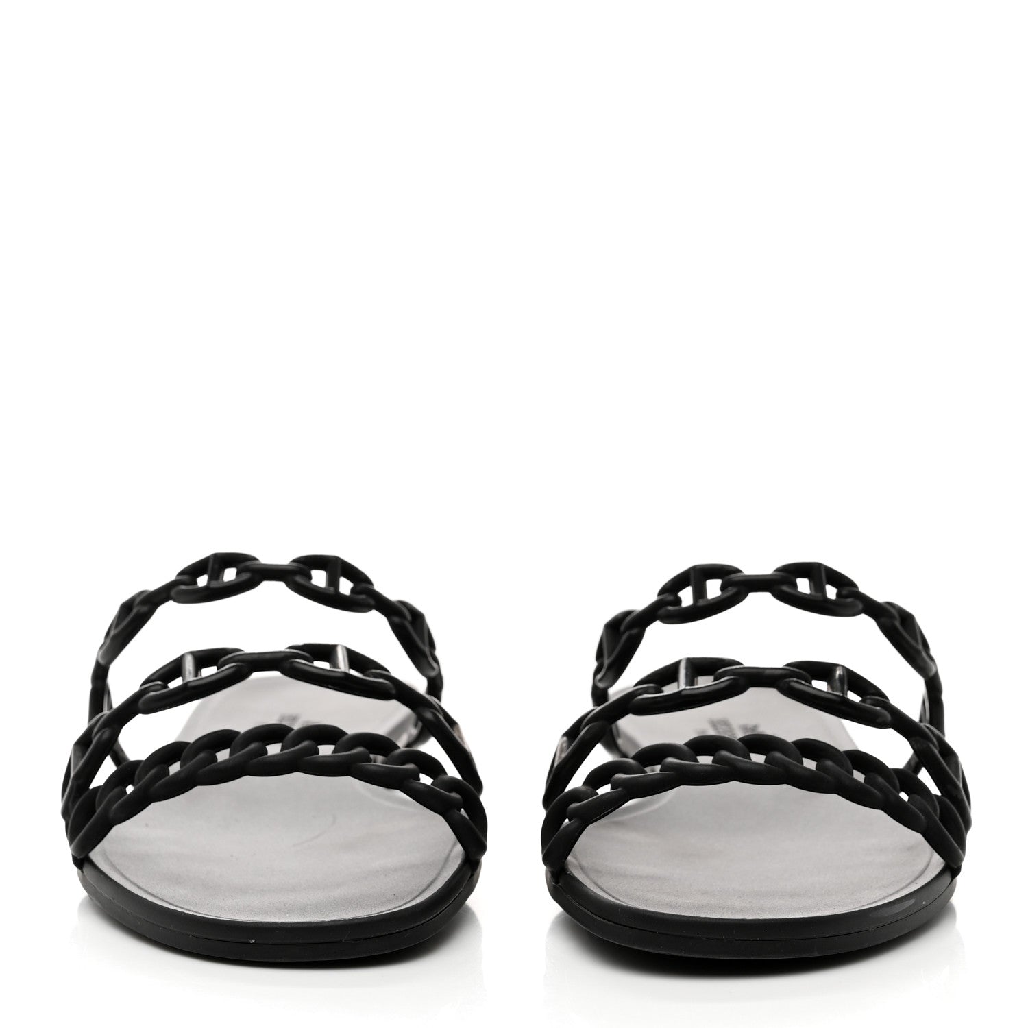 Hermes Rubber Chaine d'Ancre Rivage Sandals 35 Black 2 of 9