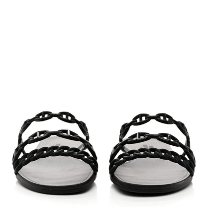 Hermes Rubber Chaine d'Ancre Rivage Sandals 35 Black 2 of 9