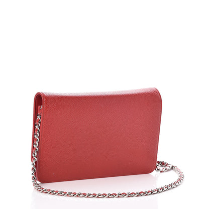 Chanel Caviar Timeless CC Wallet On Chain WOC Red 3 of 9