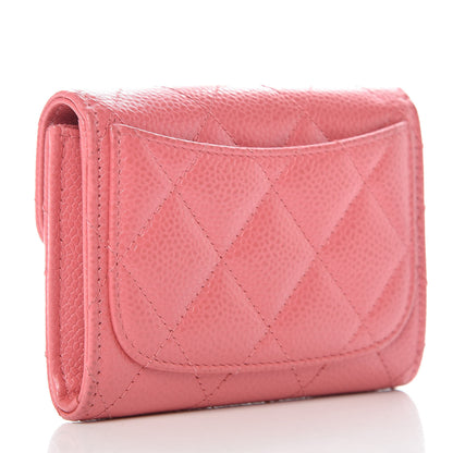 Chanel Caviar Quilted Flap Card Holder Pink 3 of 13