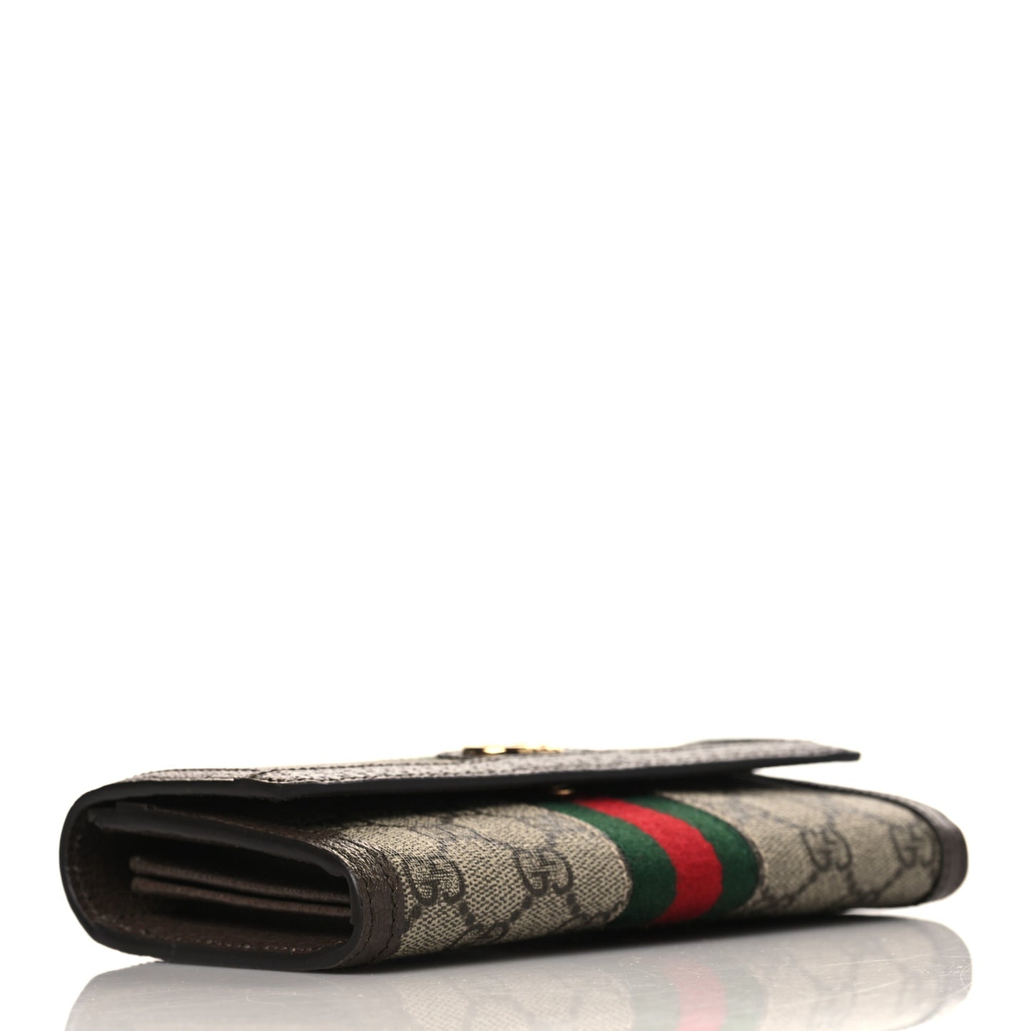 GG Supreme Monogram Web Ophidia Continental Wallet Brown