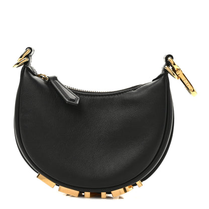 Fendi Vitello Grace Matte Nano Fendigraphy Hobo Charm Black 1 of 11
