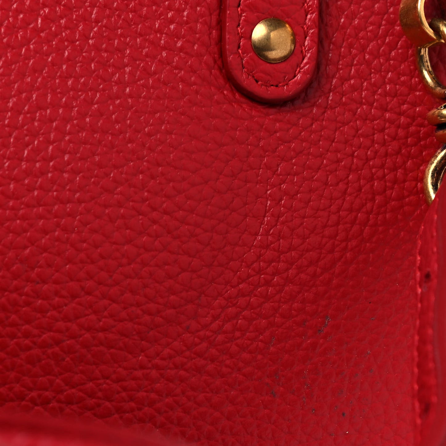 Grained Calfskin Neo Classic Gold Hardware Nano City Crossbody Medium Red