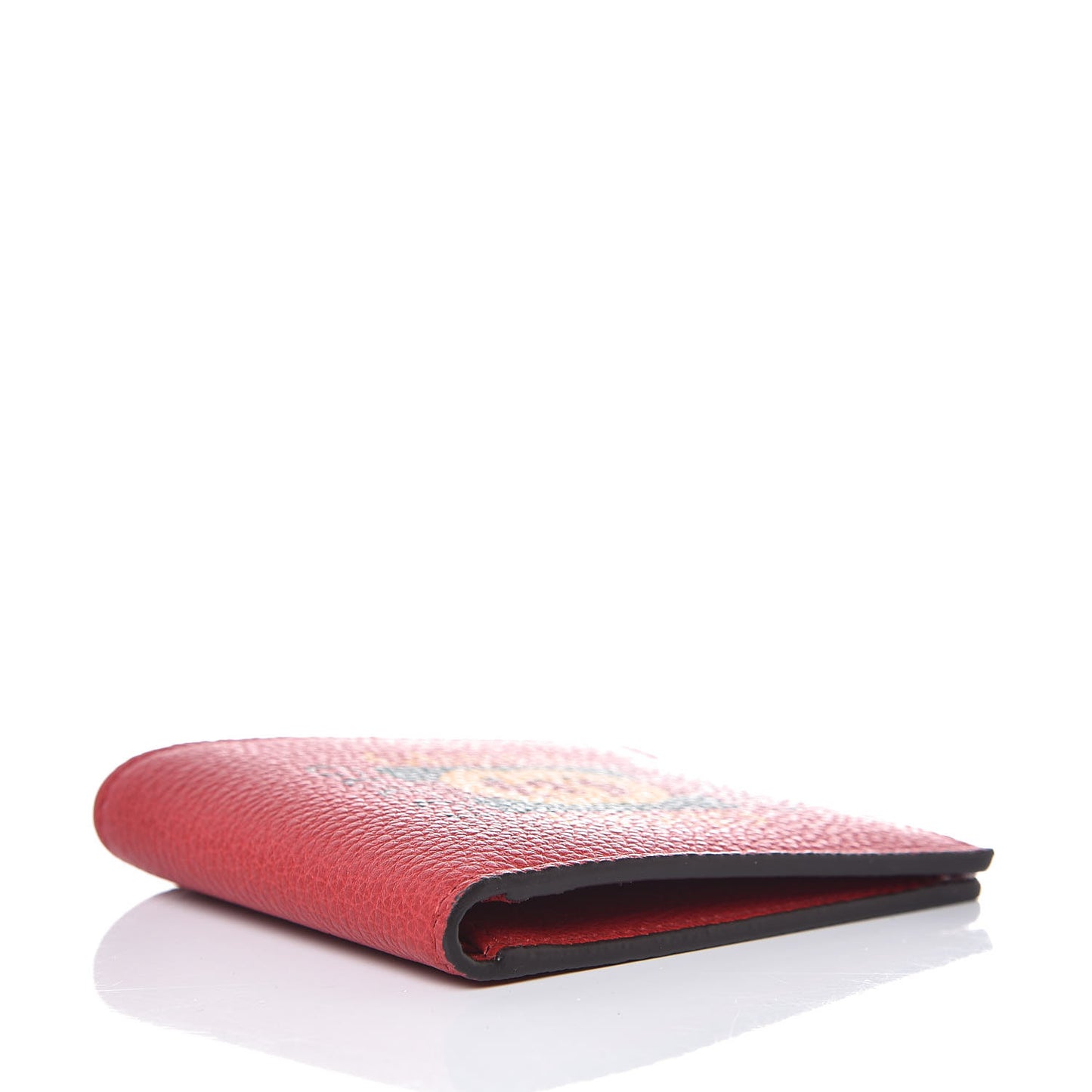Calfskin Logo Bi-Fold Wallet Red