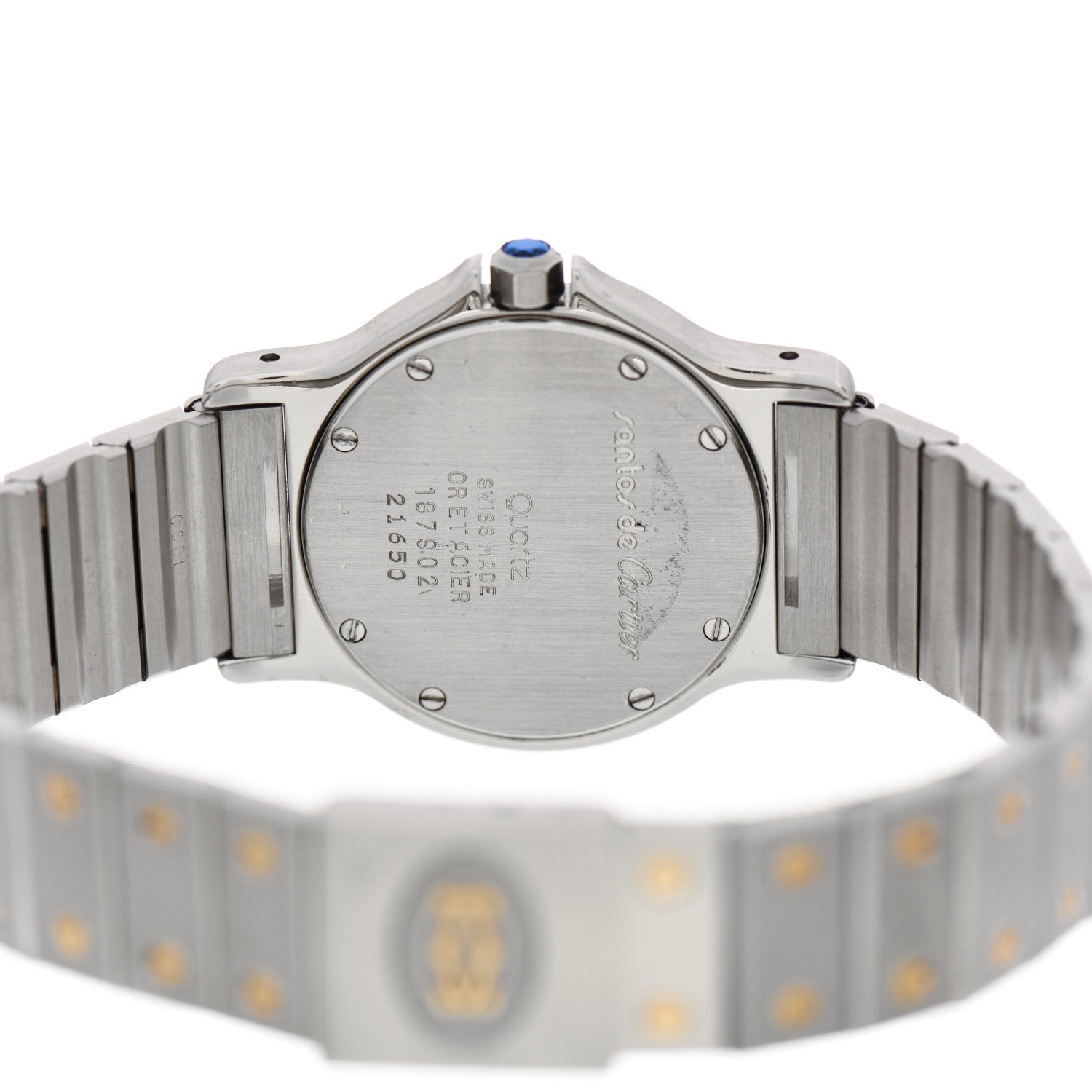 Cartier Stainless Steel 18K Yellow Gold 29mm Santos Octagon Quartz Watch 4 of 8