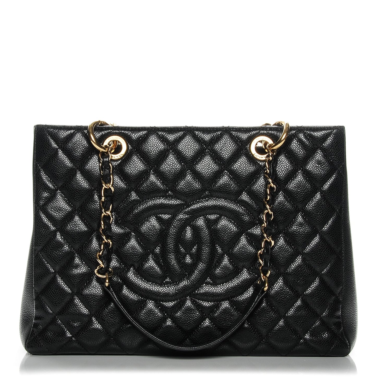 Caviar Quilted Grand Shopping Tote GST Black