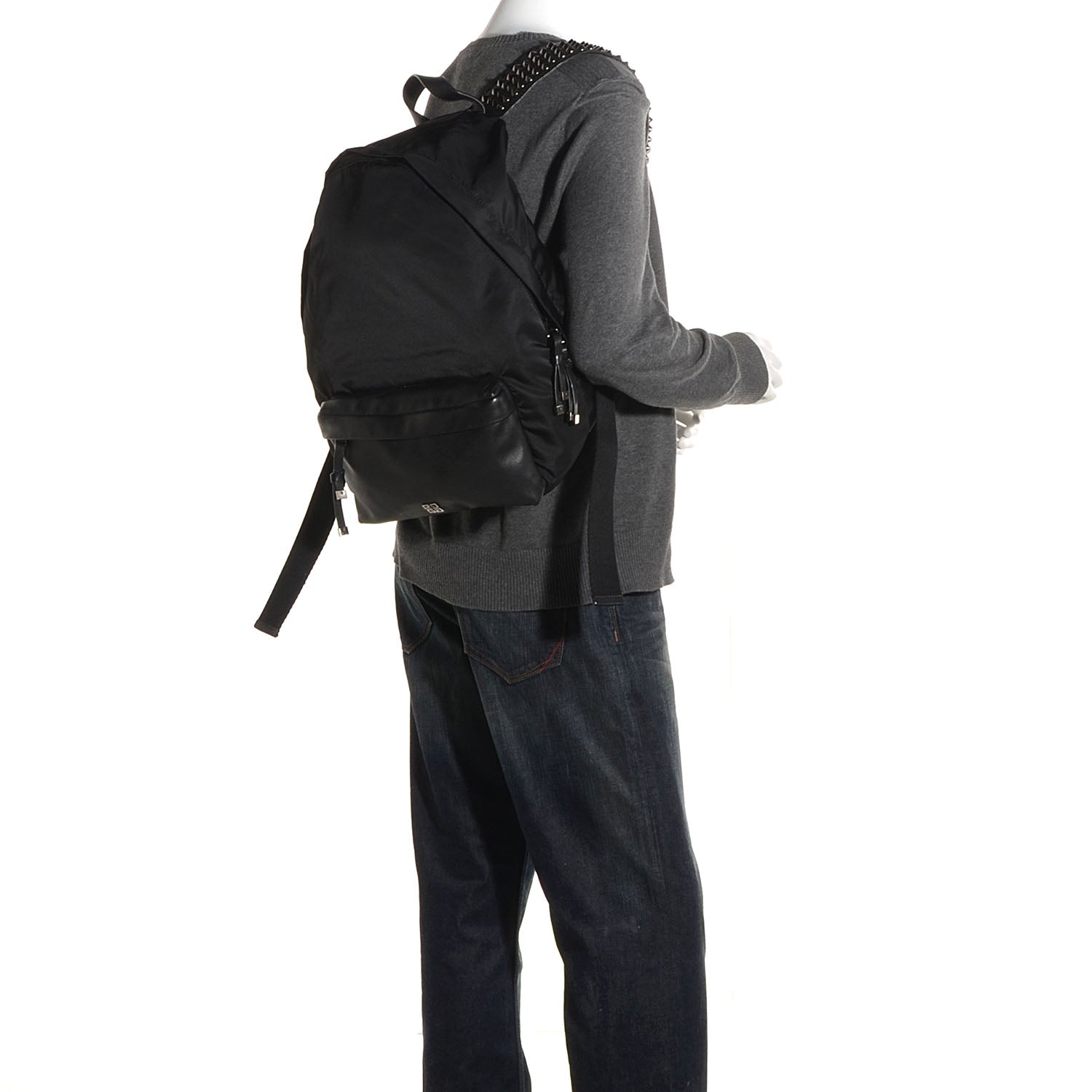 Givenchy Nylon Calfskin Studded Backpack Black 2 of 9