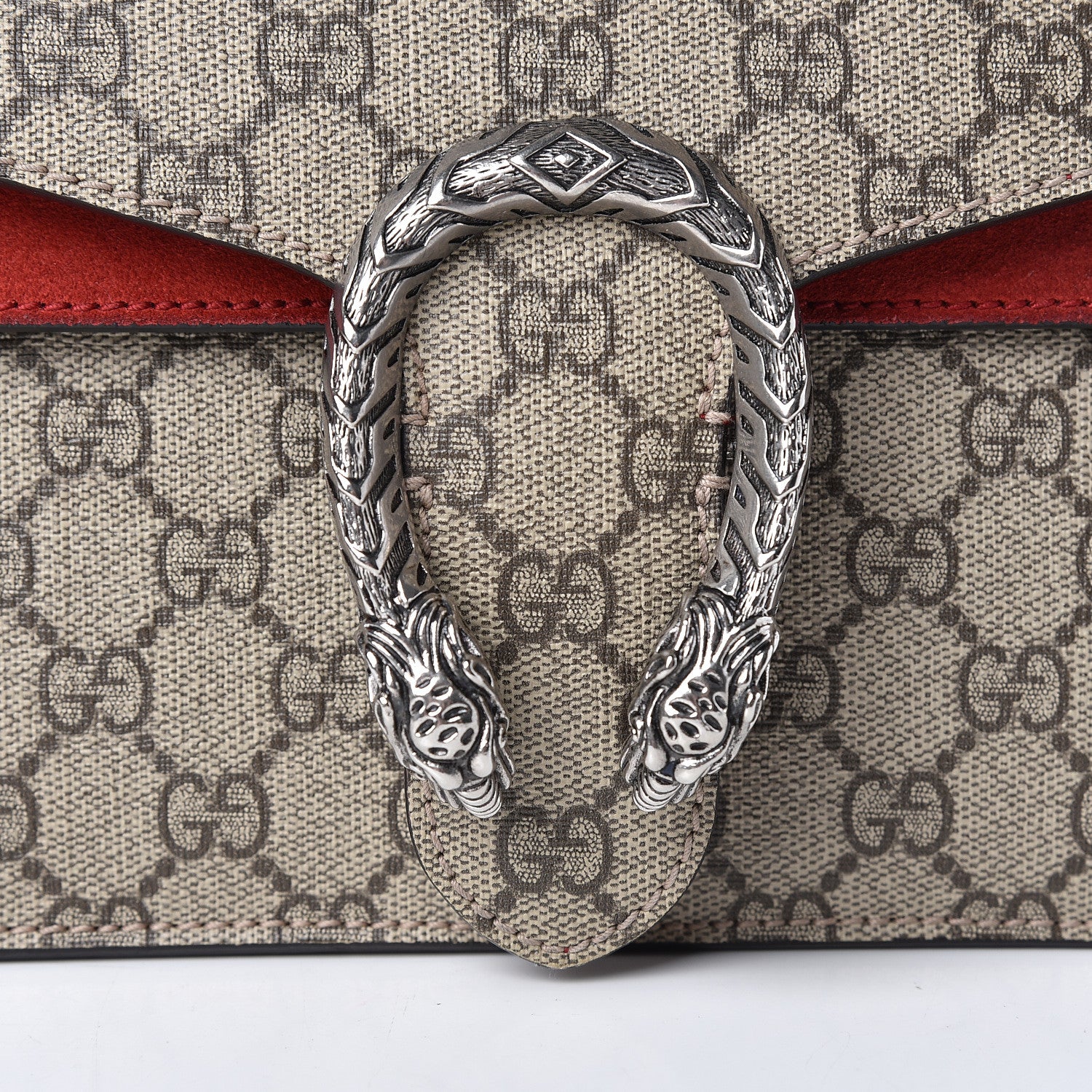 Gucci GG Supreme Monogram Small Dionysus Shoulder Bag Red 11 of 15