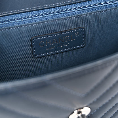 Chanel Lambskin Chevron Medium Single Flap Navy 6 of 12