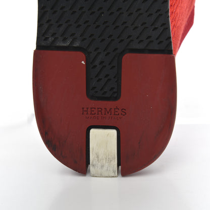 Hermes Knit Goatskin Womens Addict Sneakers 36 Rouge Bali 7 of 18
