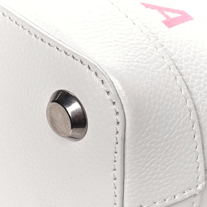 Balenciaga Grained Calfskin Logo XXS Ville Top Handle Bag White Fluo Pink 8 of 11