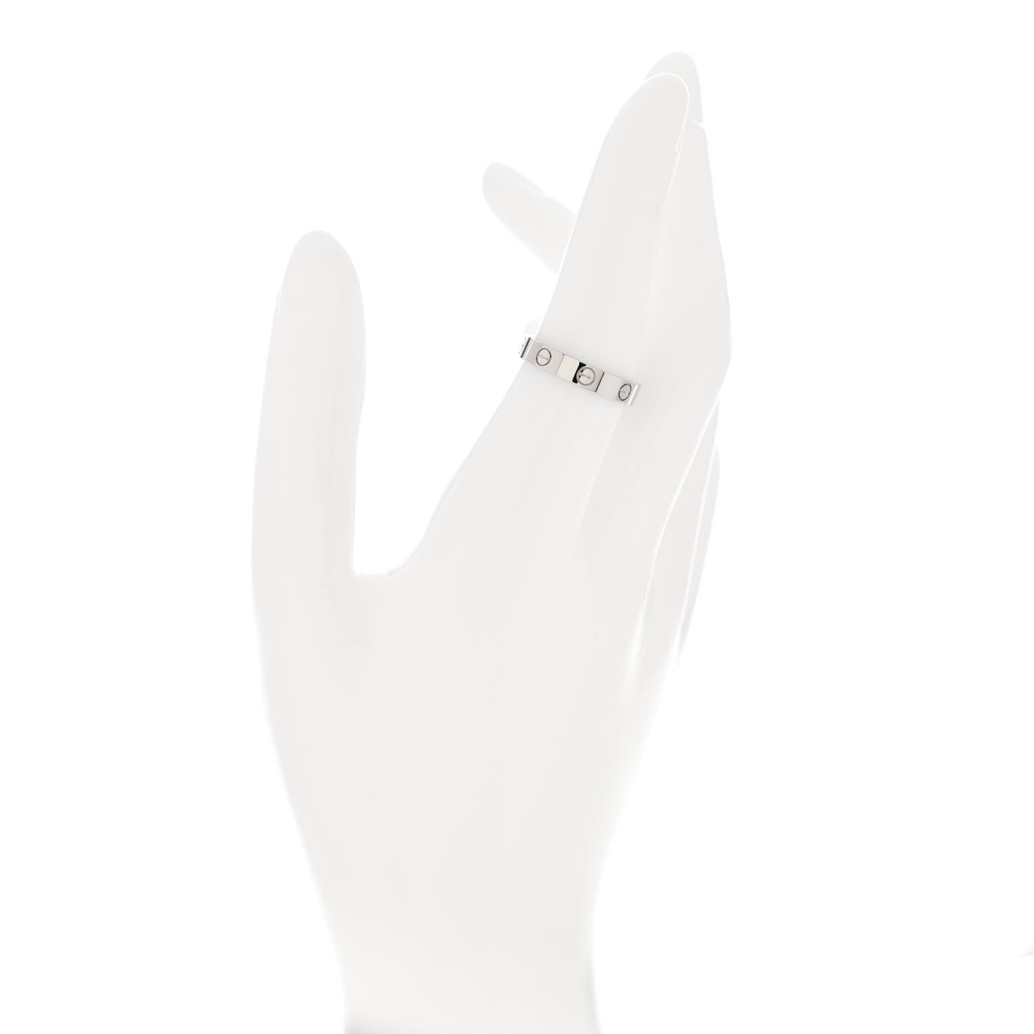 Cartier 18K White Gold 3.5mm LOVE Wedding Band Ring 54 6.75 2 of 4