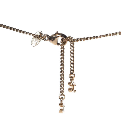 Chanel Resin Enamel CC Drop Necklace Light Gold 4 of 4