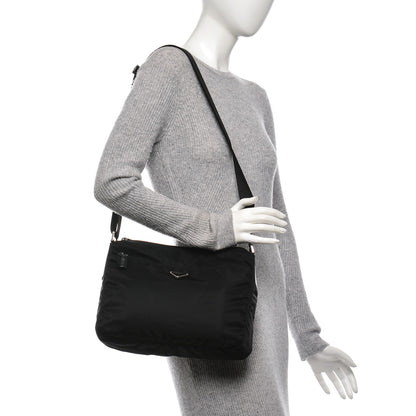 Prada Nylon Saffiano Vela Messenger Bag Nero Black 9 of 14