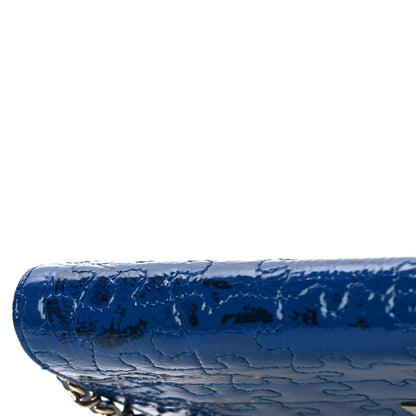 Chanel Crackled Patent Calfskin Puzzle Reissue Wallet On Chain WOC Blue 14 of 15