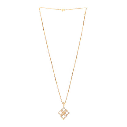 David Yurman 18K Yellow Gold Diamond Cable Collectibles Quatrefoil Pendant Necklace 3 of 6
