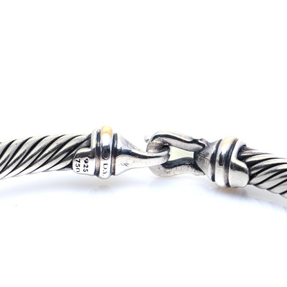 David Yurman Sterling Silver 18K Yellow Gold 5mm Cable Classic Buckle Bracelet 4 of 4