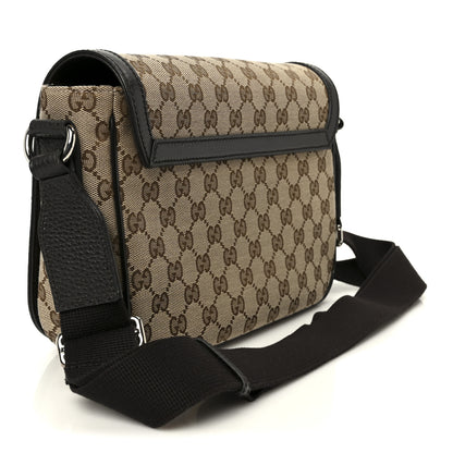 Gucci Monogram Flap Messenger Bag Beige Dark Brown 3 of 11