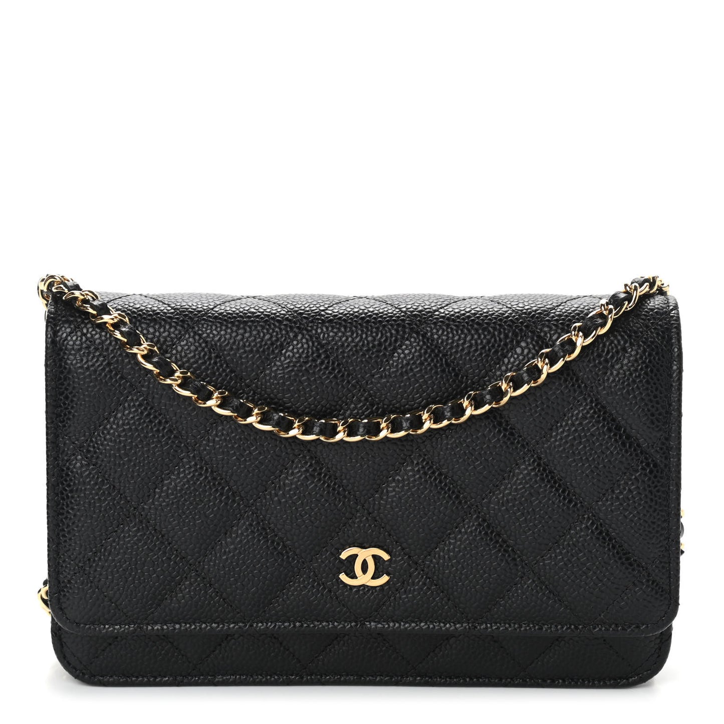 Caviar Quilted Wallet On Chain WOC Black