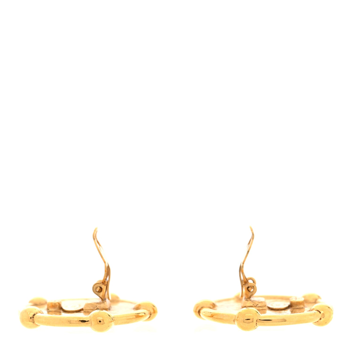 Chanel Round CC Clip On Earrings Gold 3 of 5