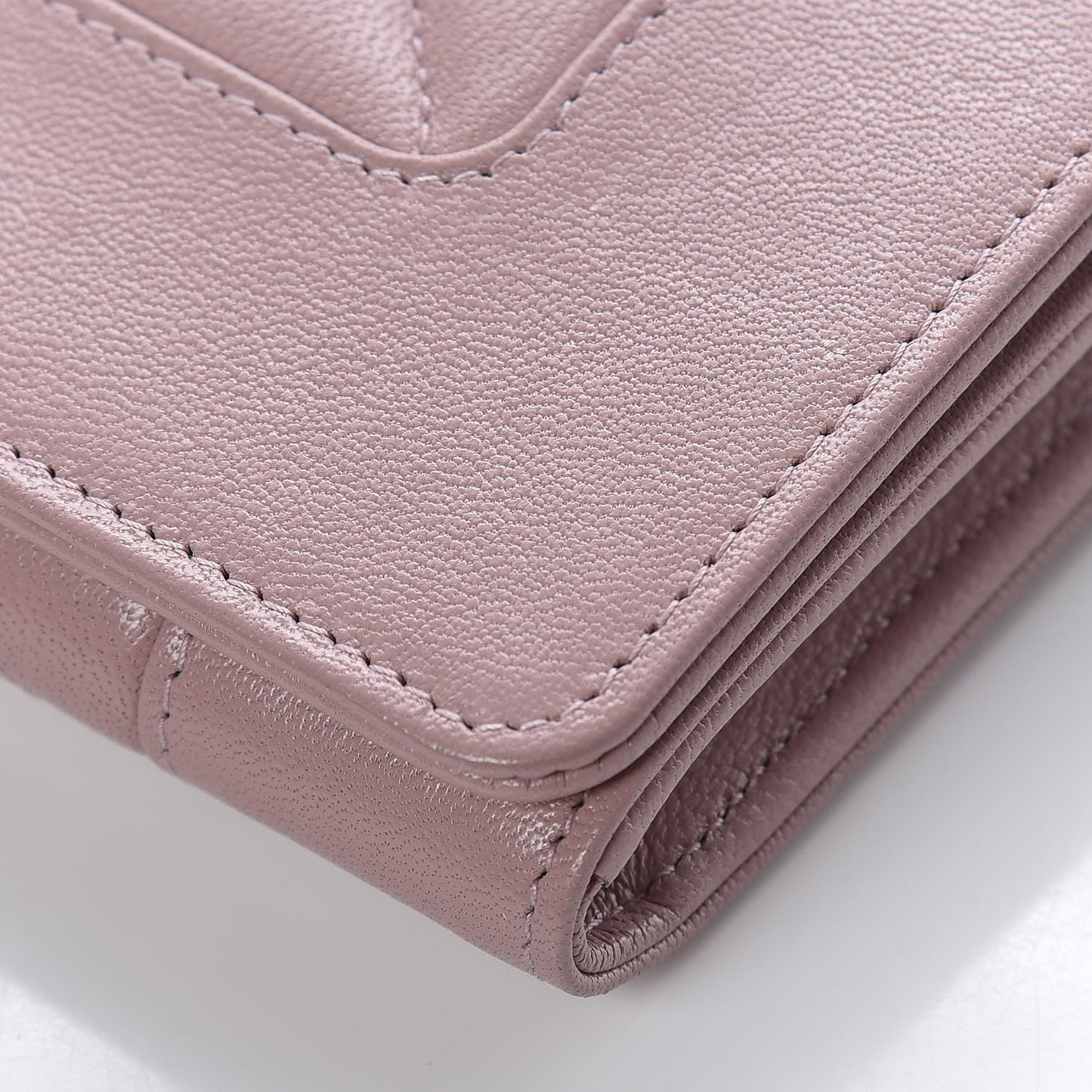 Sheepskin Quilted Mademoiselle Vintage Flap Wallet Pink