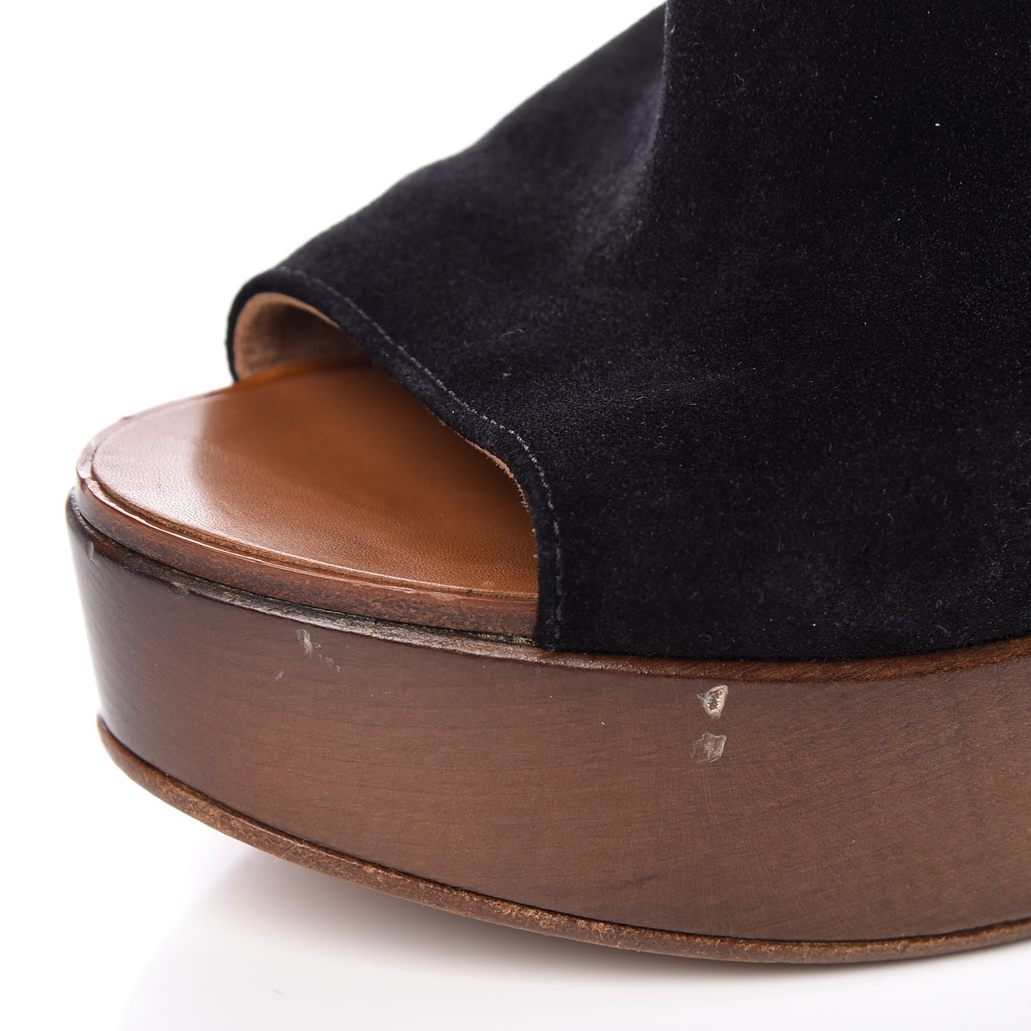 Chanel Suede CC Wood Clogs 37 Brown Black 13 of 16