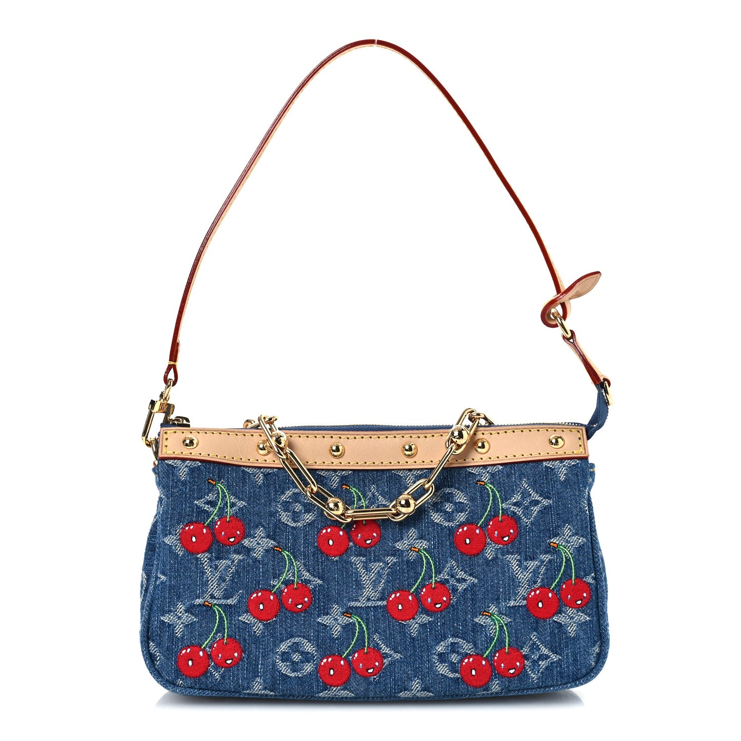 LV X TM Monogram Denim Cerises Pochette Accessories Blue
