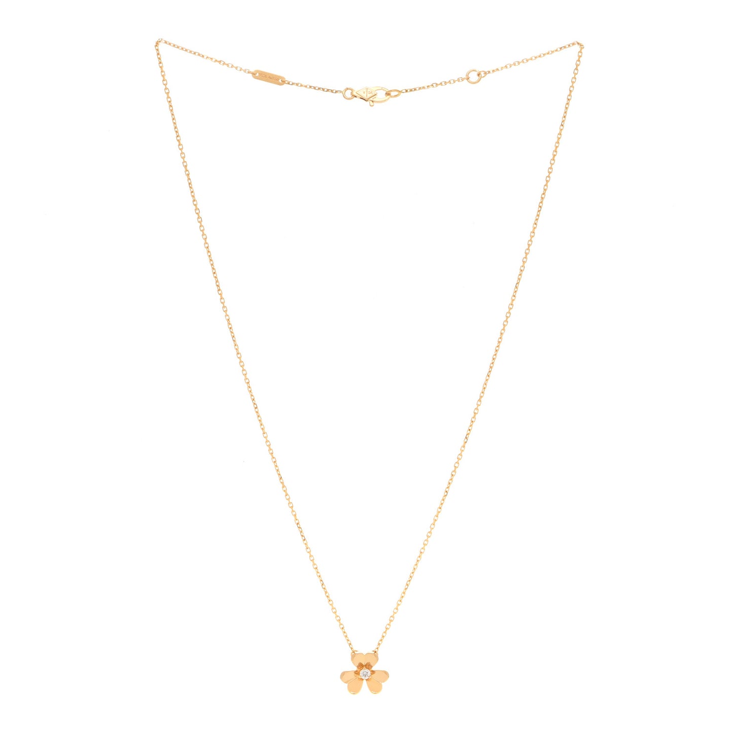 18K Yellow Gold Diamond Mini Frivole Pendant Necklace