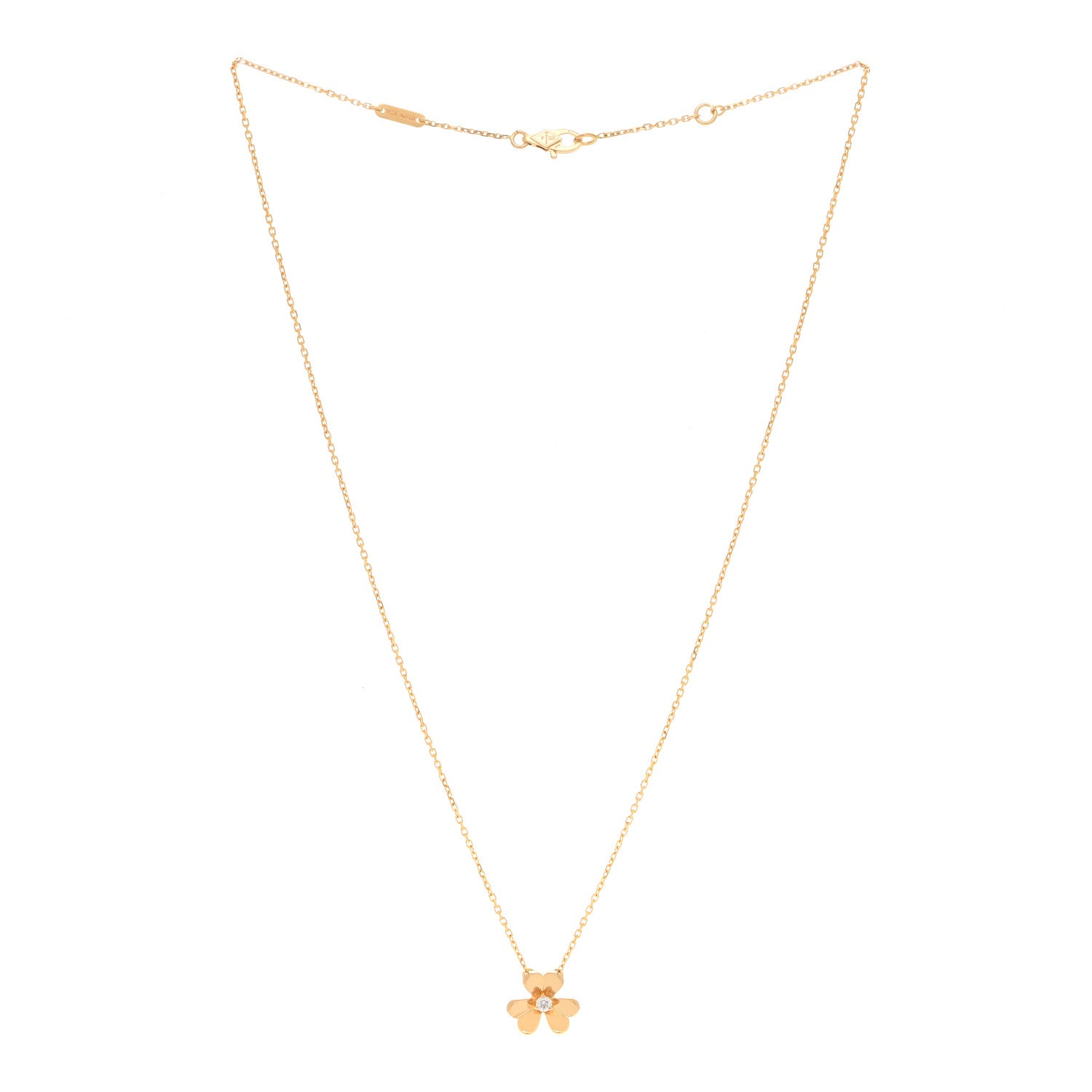 Van Cleef & Arpels 18K Yellow Gold Diamond Mini Frivole Pendant Necklace 3 of 6