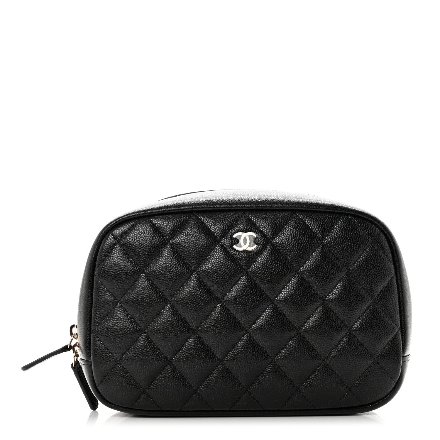 Chanel Caviar Quilted Curvy Pouch Cosmetic Case Black 1 of 9