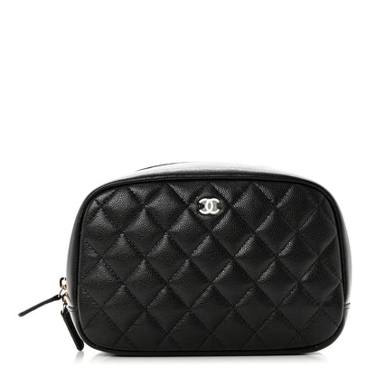 Chanel Caviar Quilted Curvy Pouch Cosmetic Case Black 1 of 9