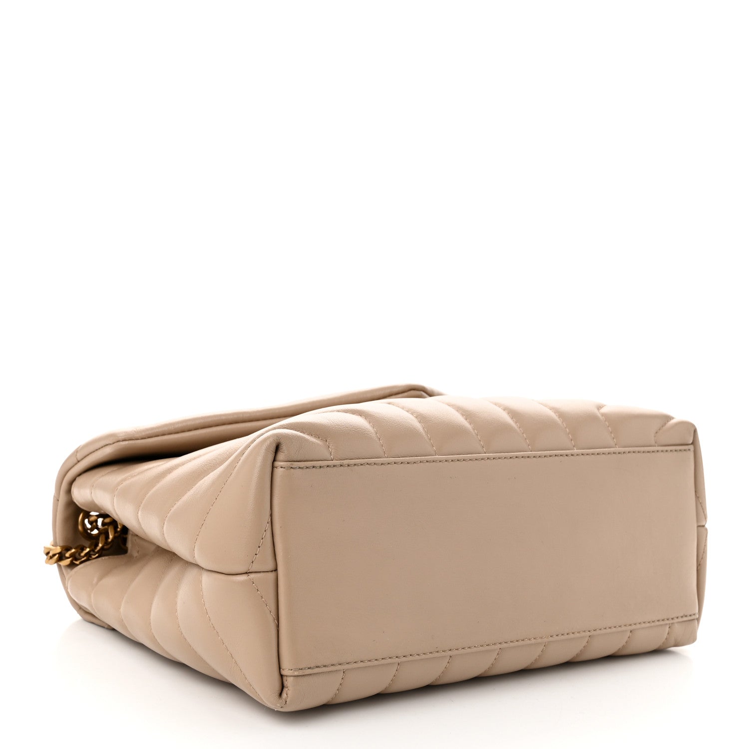 Saint Laurent Calfskin Y Quilted Monogram Small Loulou Chain Satchel Dark Beige 4 of 10