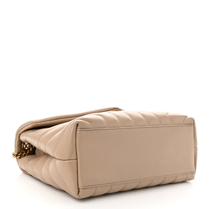 Saint Laurent Calfskin Y Quilted Monogram Small Loulou Chain Satchel Dark Beige 4 of 10