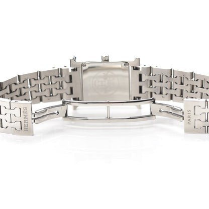 Hermes Stainless Steel Diamond Mother of Pearl 21mm Heure H Hour Quartz Watch 5 of 5