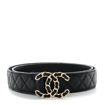 Chanel Lambskin Quilted CC Chain Belt 90 36 Black 1 of 7