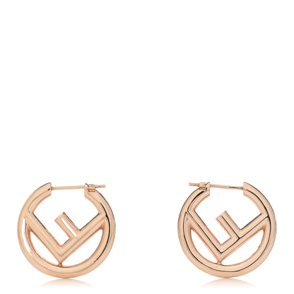 Fendi Metal FF Hoop Earrings Gold 1 of 4