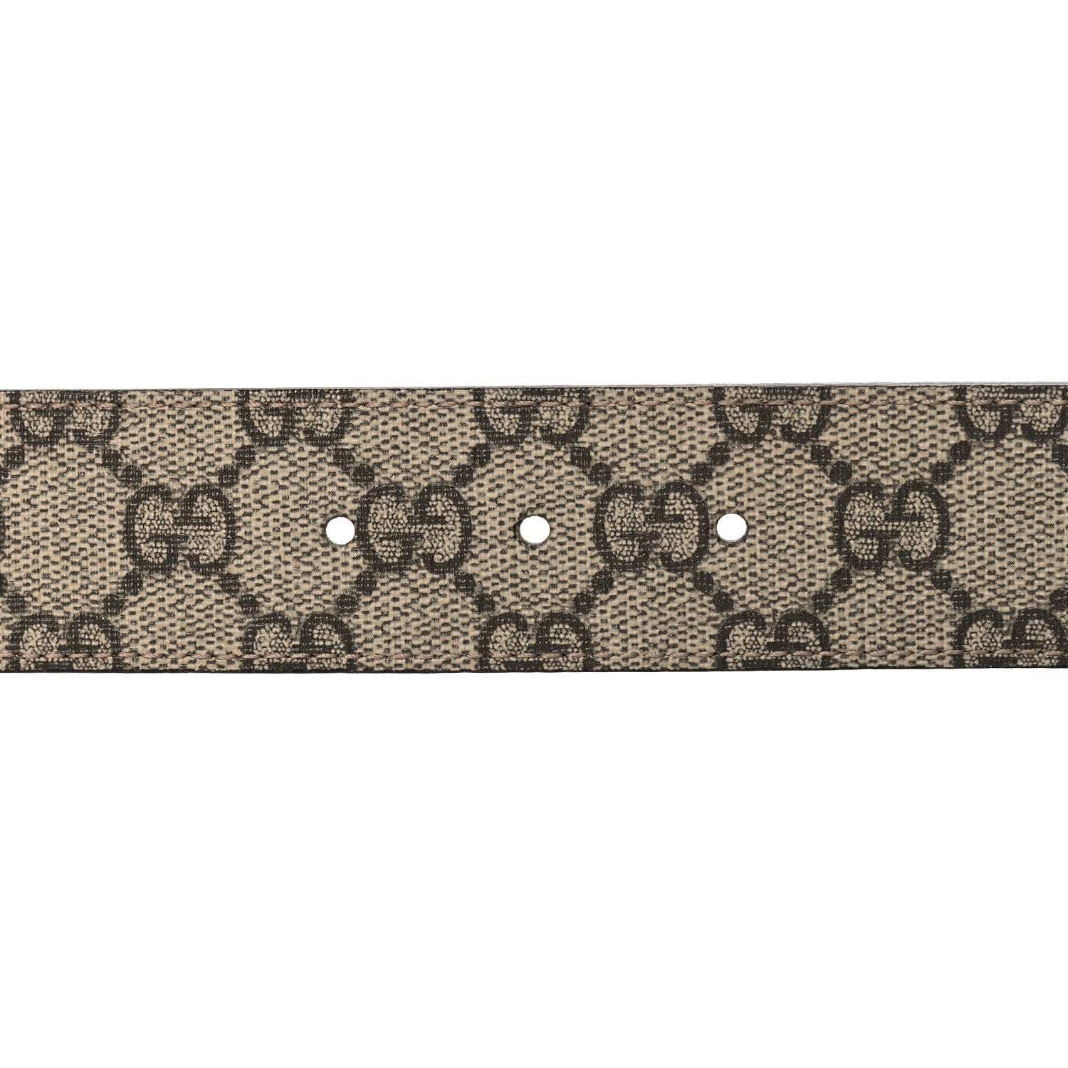 Gucci GG Supreme Monogram Plutone Calfskin Double G Reversible 37mm Belt 90 36 Beige Ebony New Acero 3 of 5