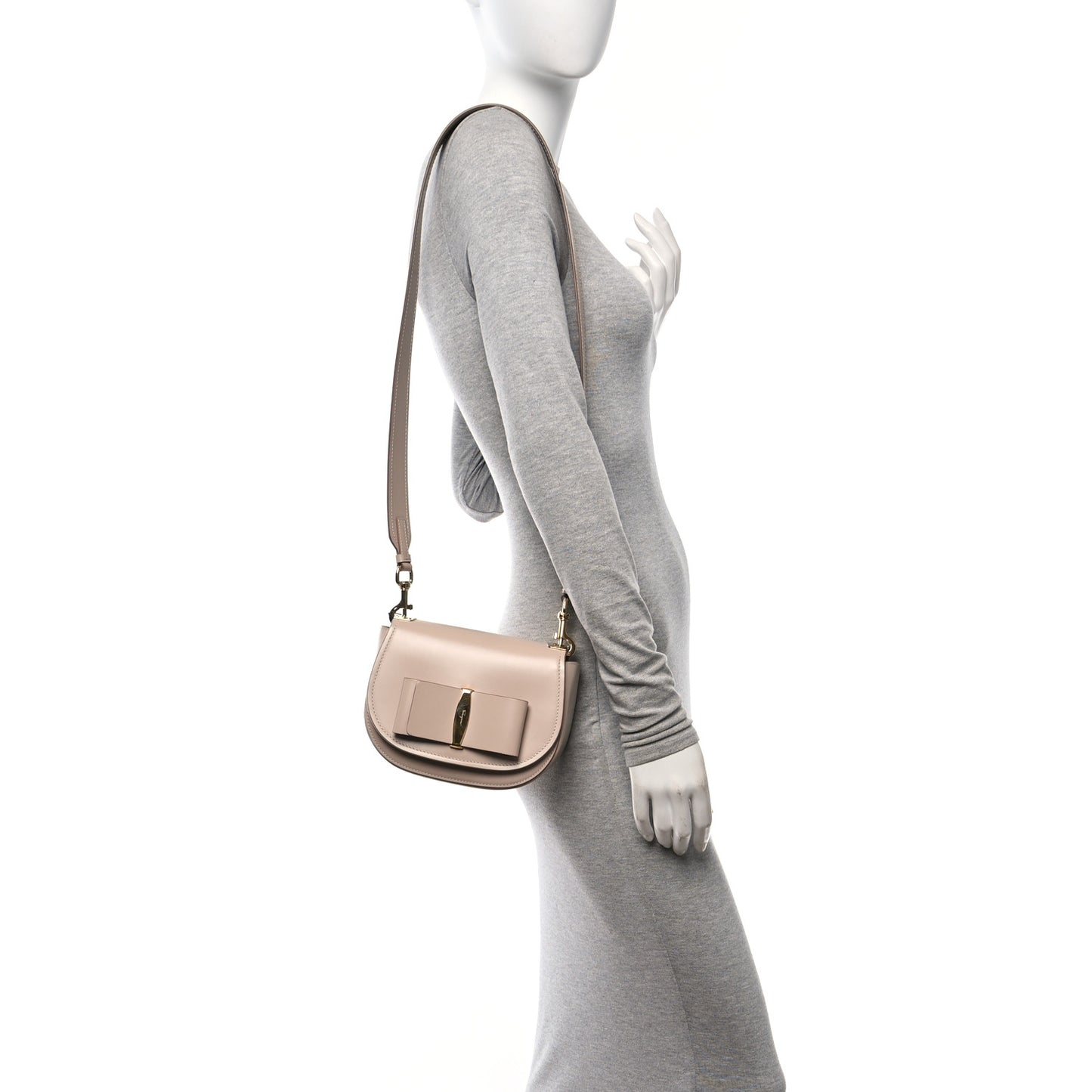 Smooth Calfskin Small Anna Shoulder Bag New Bisque