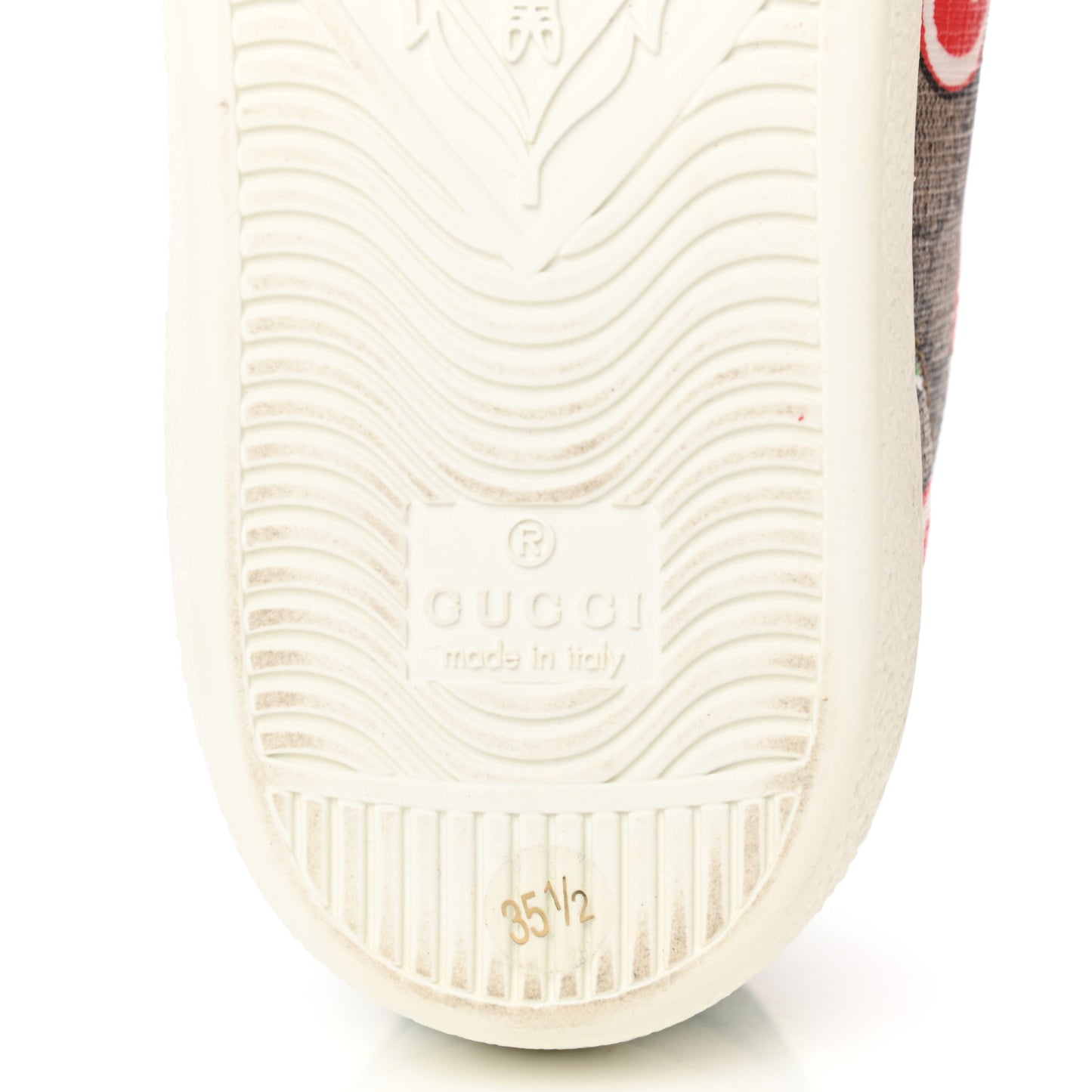 GG Supreme Monogram Apple Womens Ace Sneakers 35.5 Red
